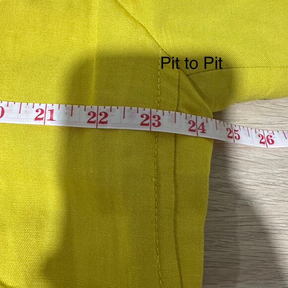 Ann Taylor Women’s Linen Blend Double Breasted Trench Coat Jacket in Yellow XXL - Picture 11 of 15